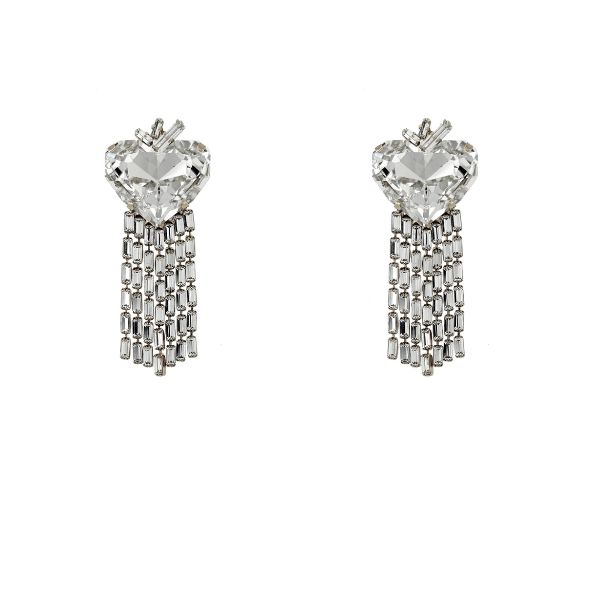 Cercei inima cristal Baguette Cascade
