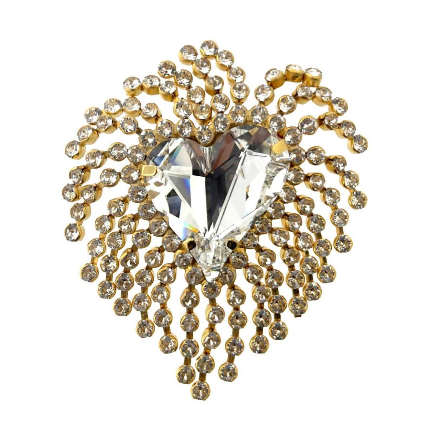 Buton-bijuterie pentru nasturi inima cristale Radiant Heart