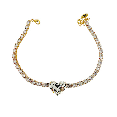 Colier tip choker inima de cristal Amina Heart
