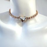 Colier tip choker inima de cristal Amina Heart