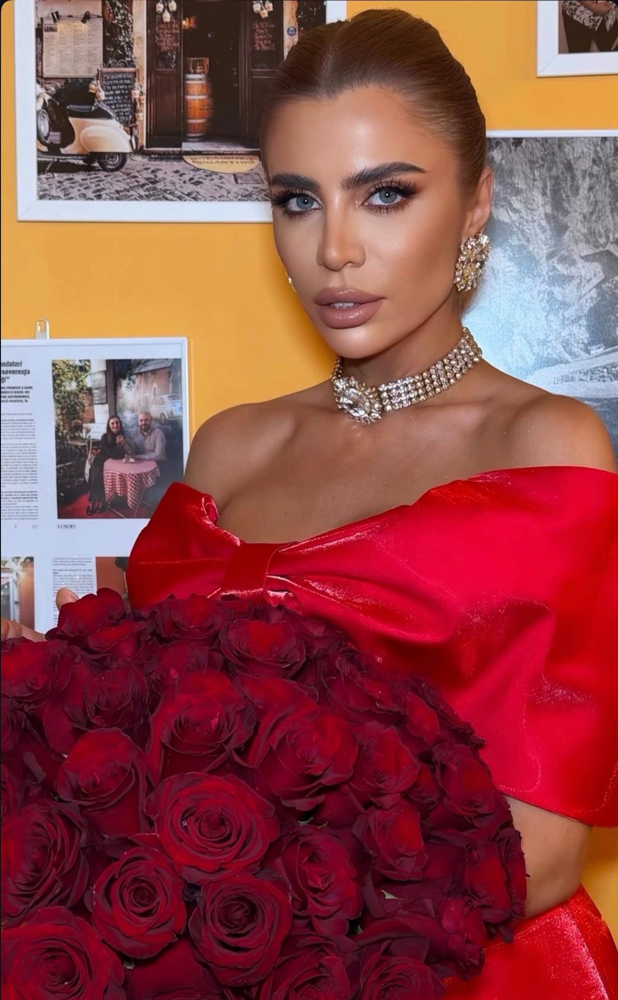 Colier tip choker cu cristale Agnes