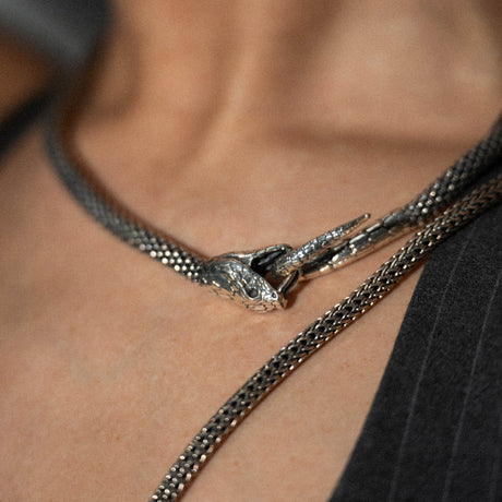 Colier din argint Serpent